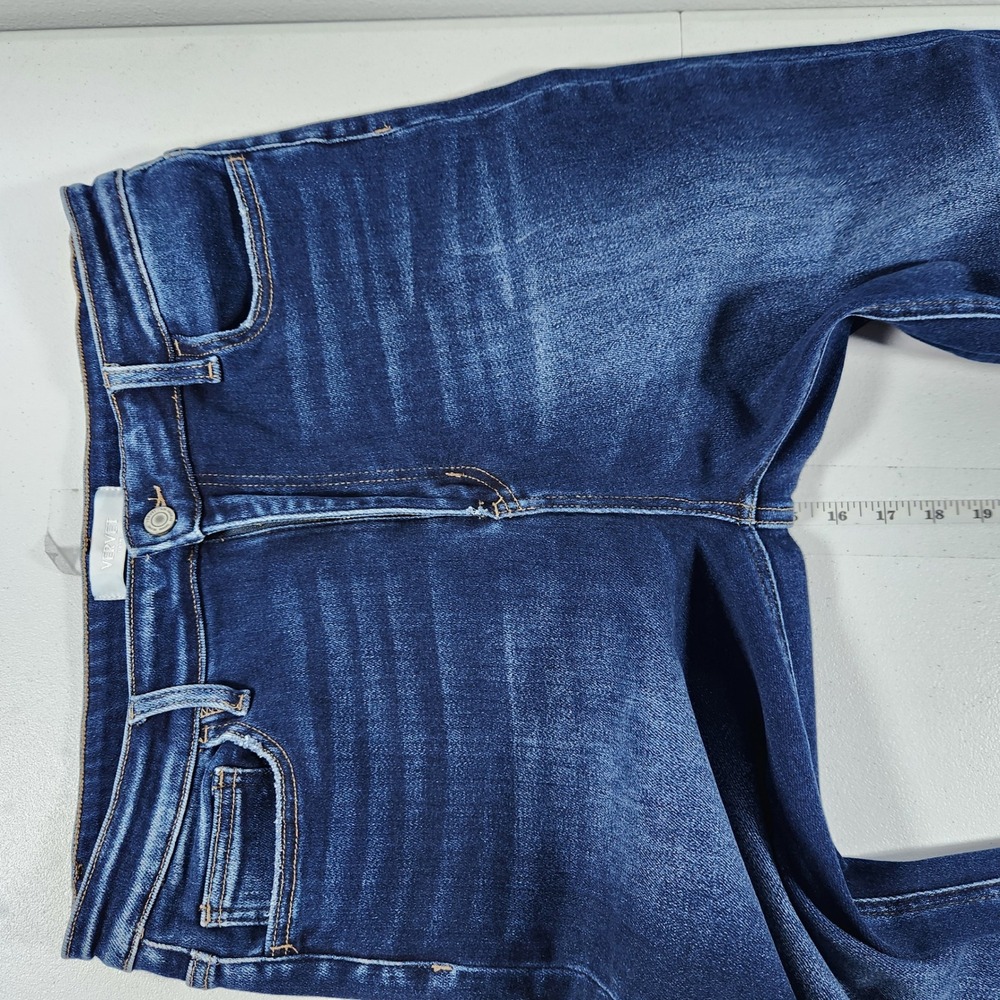 Vervet Blue High Rise Straight Leg Raw Hem Jeans Dark Wash Size 32 T5354‎ - Picture 5 of 9